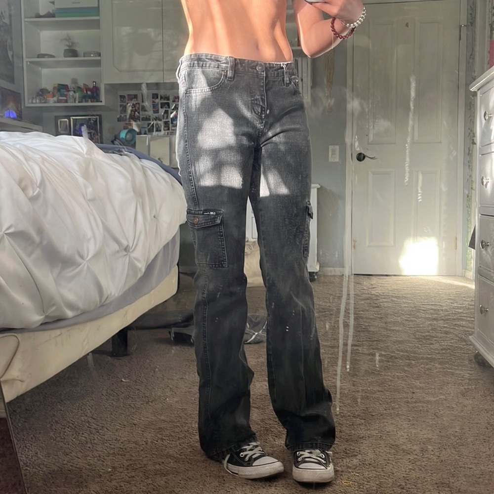 Vintage y2k cargo style slim fit flares